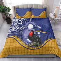 Magnificent Frigatebird Nauru Bedding Set Pandanus Weaving Polynesian Pattern