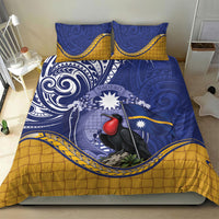 Magnificent Frigatebird Nauru Bedding Set Pandanus Weaving Polynesian Pattern