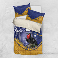 Magnificent Frigatebird Nauru Bedding Set Pandanus Weaving Polynesian Pattern