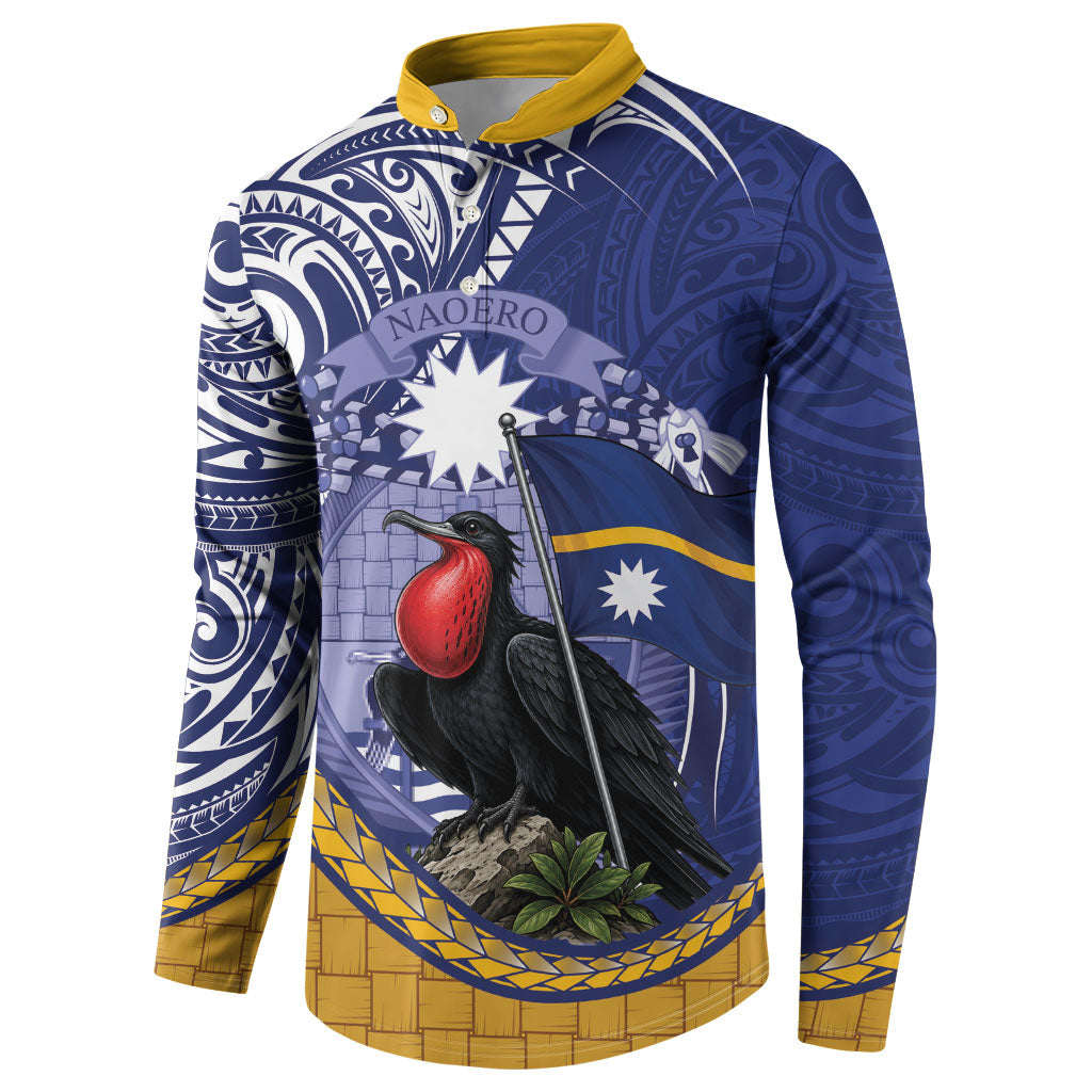 Magnificent Frigatebird Nauru Button Sweatshirt Pandanus Weaving Polynesian Pattern