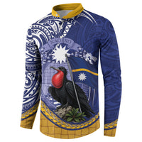 Magnificent Frigatebird Nauru Button Sweatshirt Pandanus Weaving Polynesian Pattern