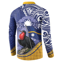 Magnificent Frigatebird Nauru Button Sweatshirt Pandanus Weaving Polynesian Pattern