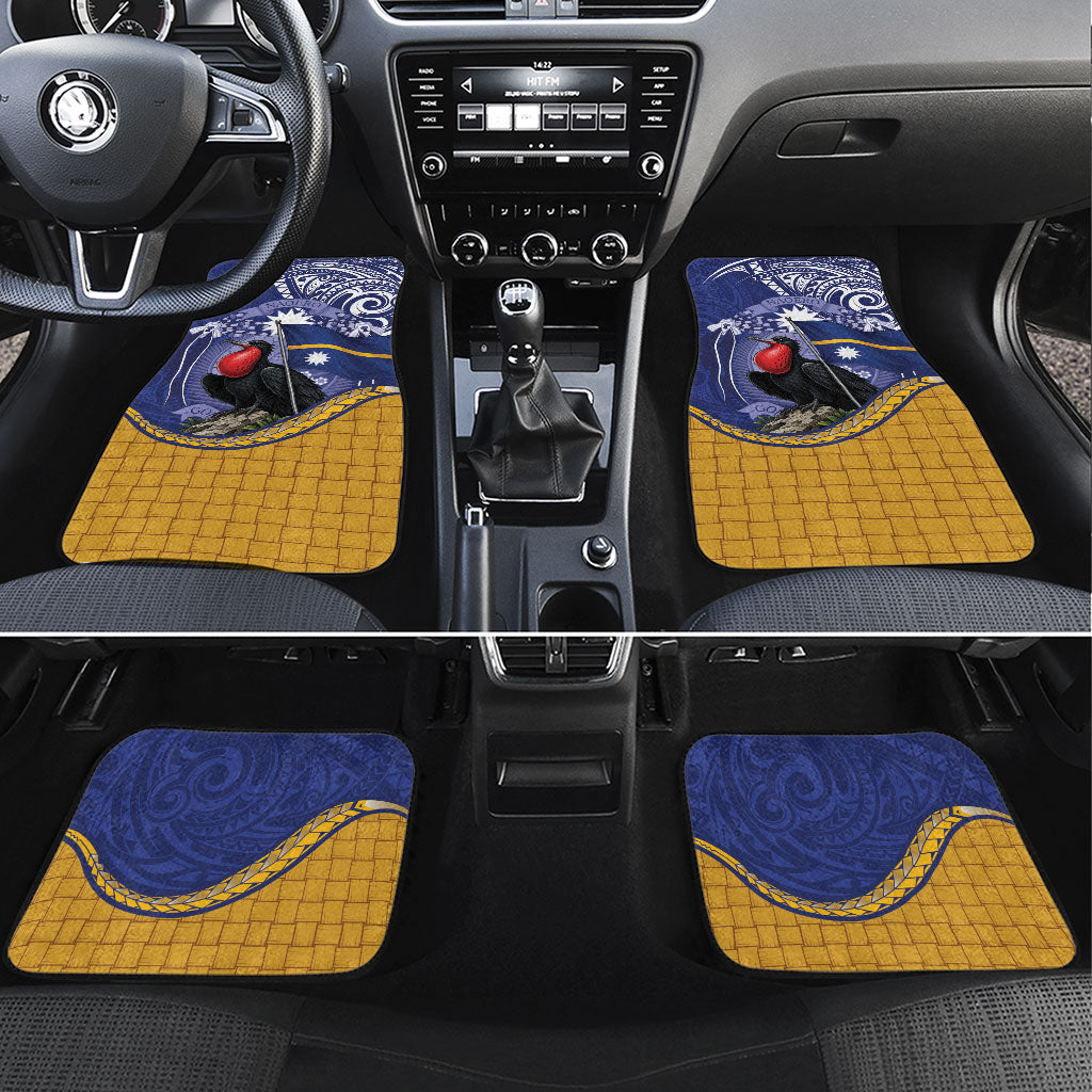 Magnificent Frigatebird Nauru Car Mats Pandanus Weaving Polynesian Pattern