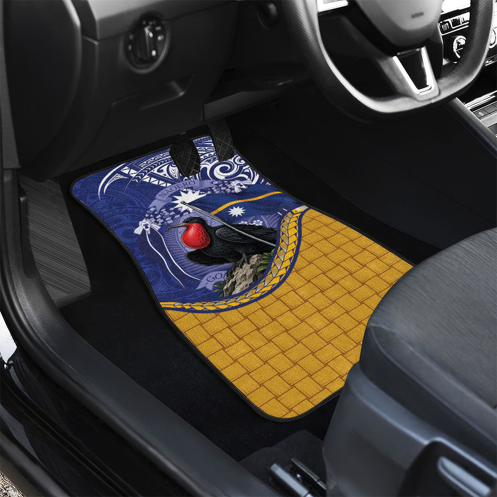 Magnificent Frigatebird Nauru Car Mats Pandanus Weaving Polynesian Pattern