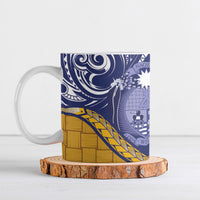 Magnificent Frigatebird Nauru Ceramic Mug Pandanus Weaving Polynesian Pattern