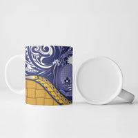 Magnificent Frigatebird Nauru Ceramic Mug Pandanus Weaving Polynesian Pattern