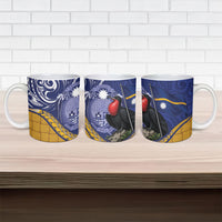 Magnificent Frigatebird Nauru Ceramic Mug Pandanus Weaving Polynesian Pattern
