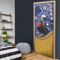 Magnificent Frigatebird Nauru Door Cover Pandanus Weaving Polynesian Pattern