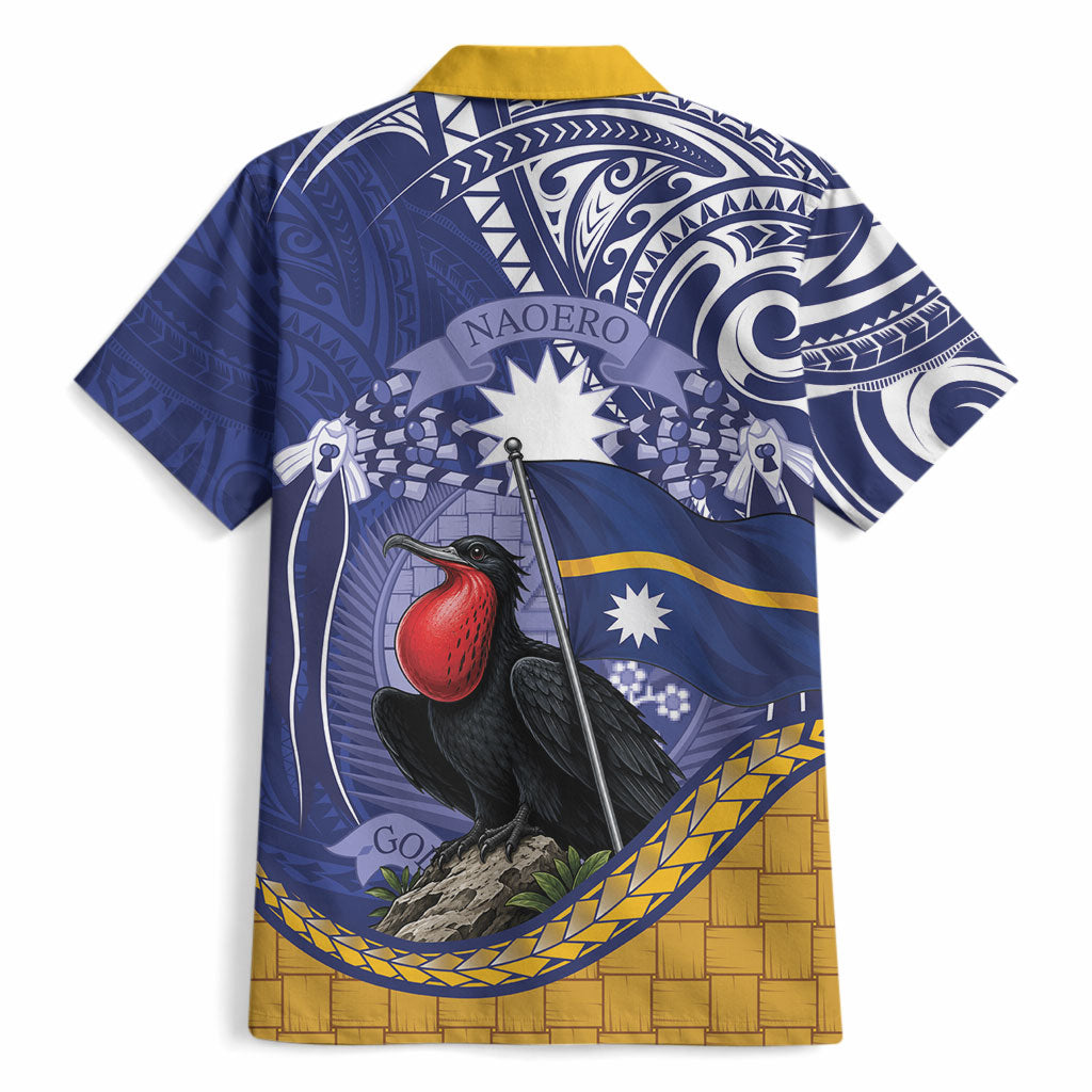 Magnificent Frigatebird Nauru Hawaiian Shirt Pandanus Weaving Polynesian Pattern