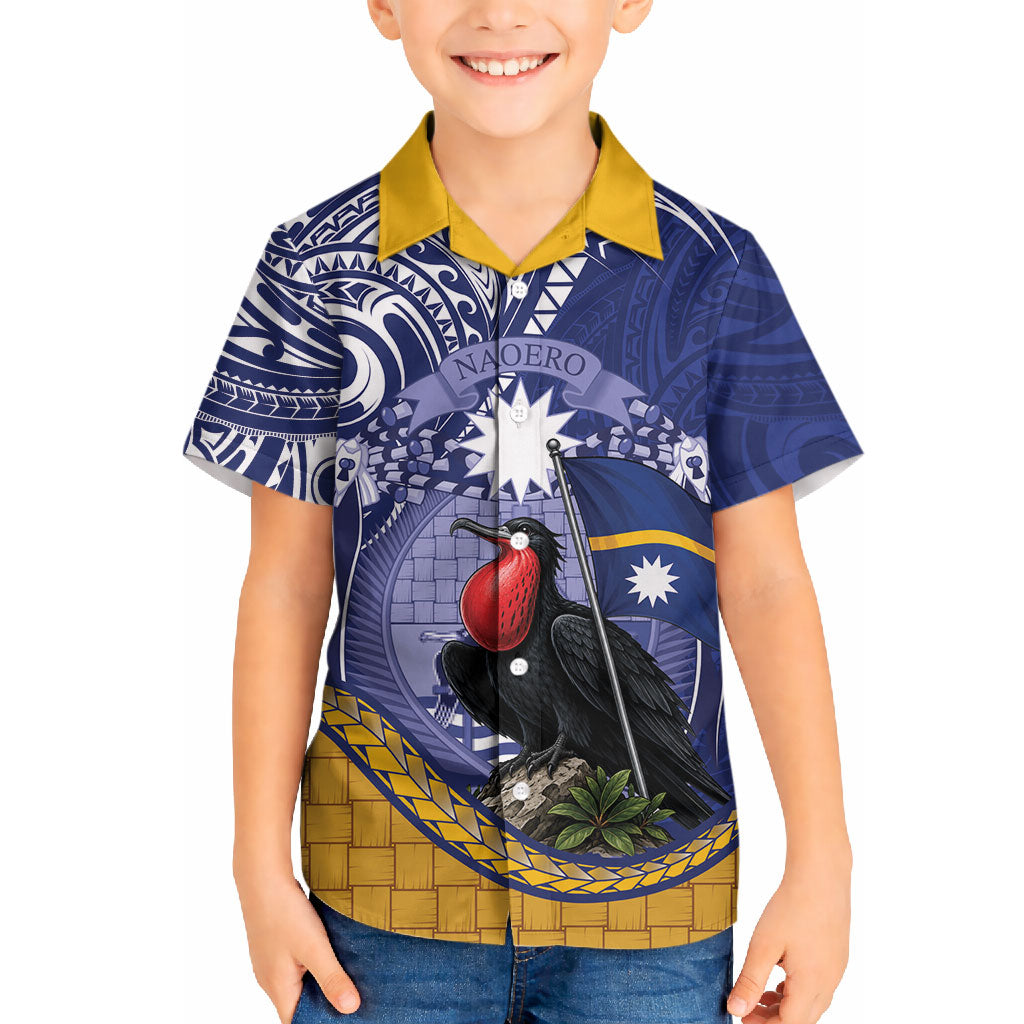 Magnificent Frigatebird Nauru Hawaiian Shirt Pandanus Weaving Polynesian Pattern
