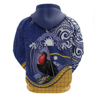 Magnificent Frigatebird Nauru Hoodie Pandanus Weaving Polynesian Pattern