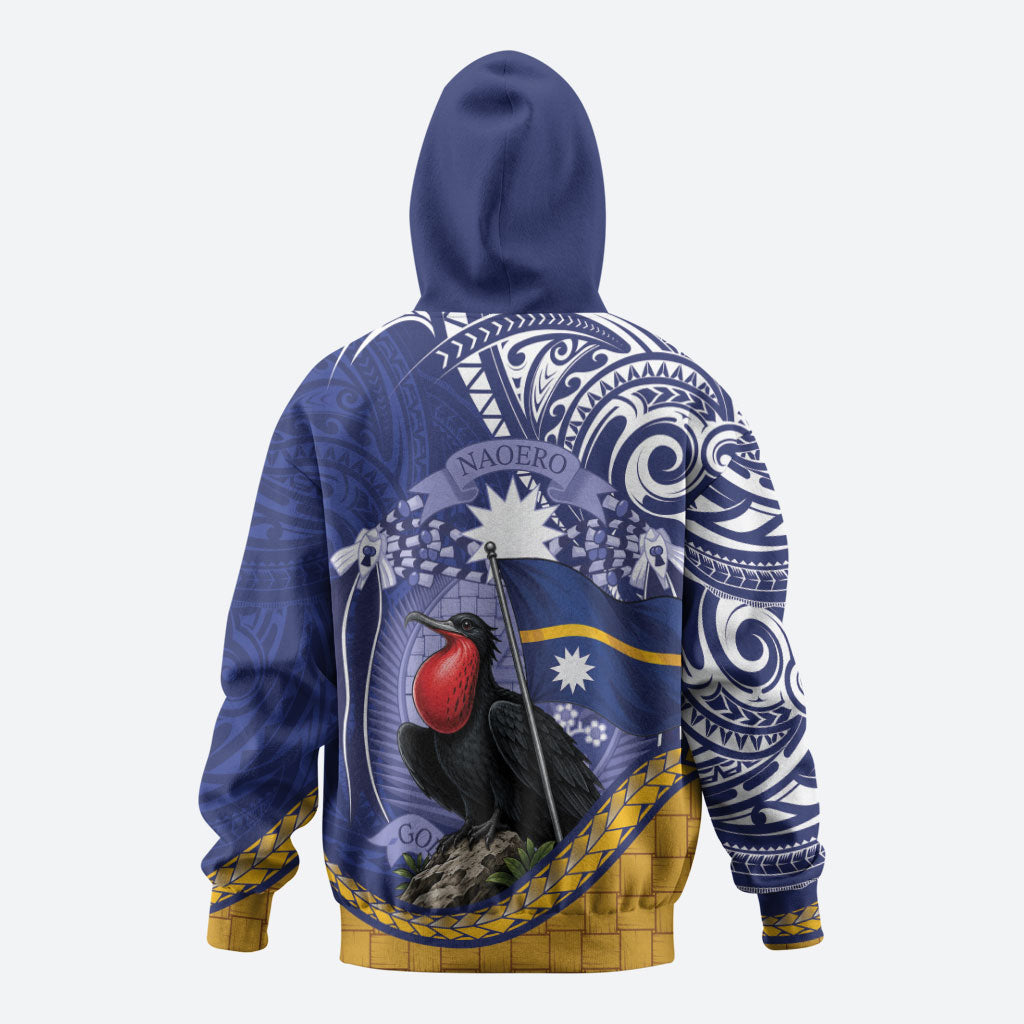 Magnificent Frigatebird Nauru Hoodie Pandanus Weaving Polynesian Pattern