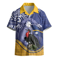 Magnificent Frigatebird Nauru Kid Hawaiian Shirt Pandanus Weaving Polynesian Pattern