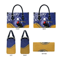 Magnificent Frigatebird Nauru Leather Bag Pandanus Weaving Polynesian Pattern