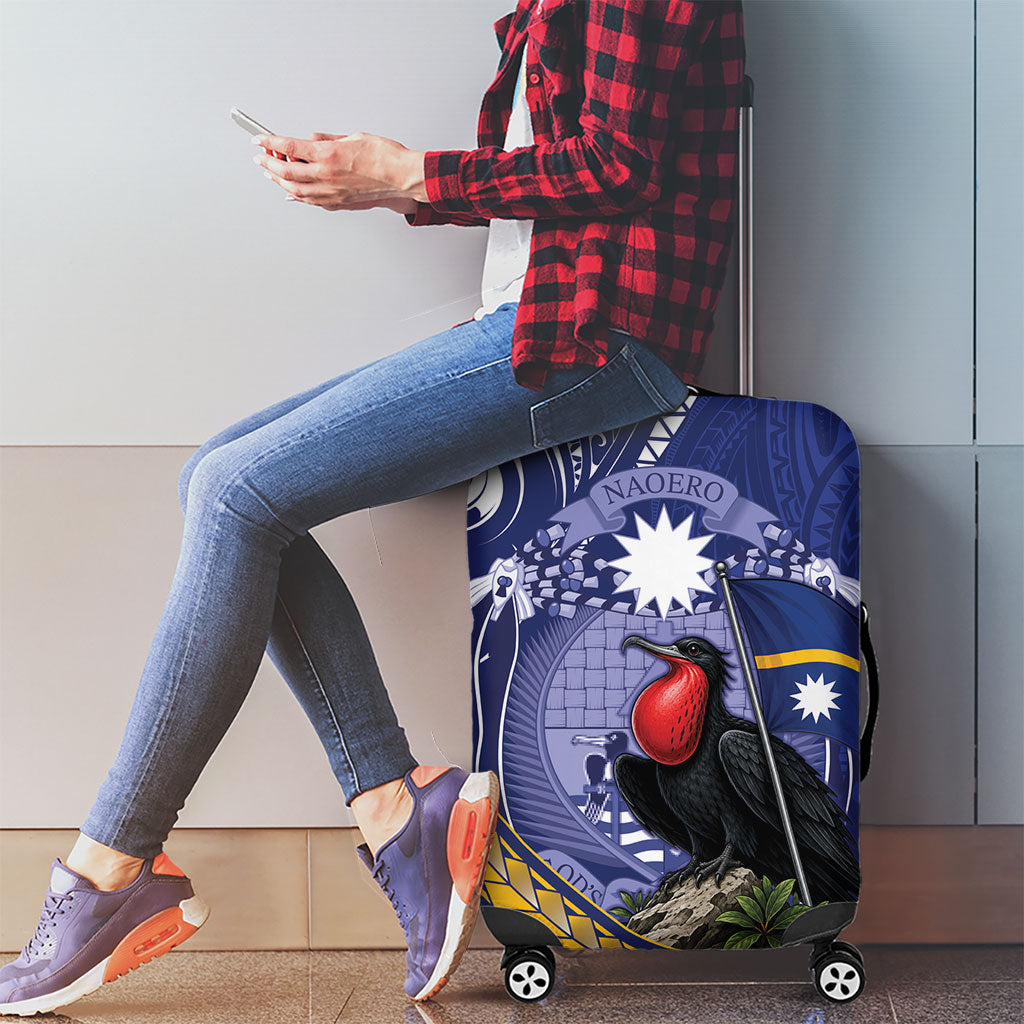 Magnificent Frigatebird Nauru Luggage Cover Pandanus Weaving Polynesian Pattern