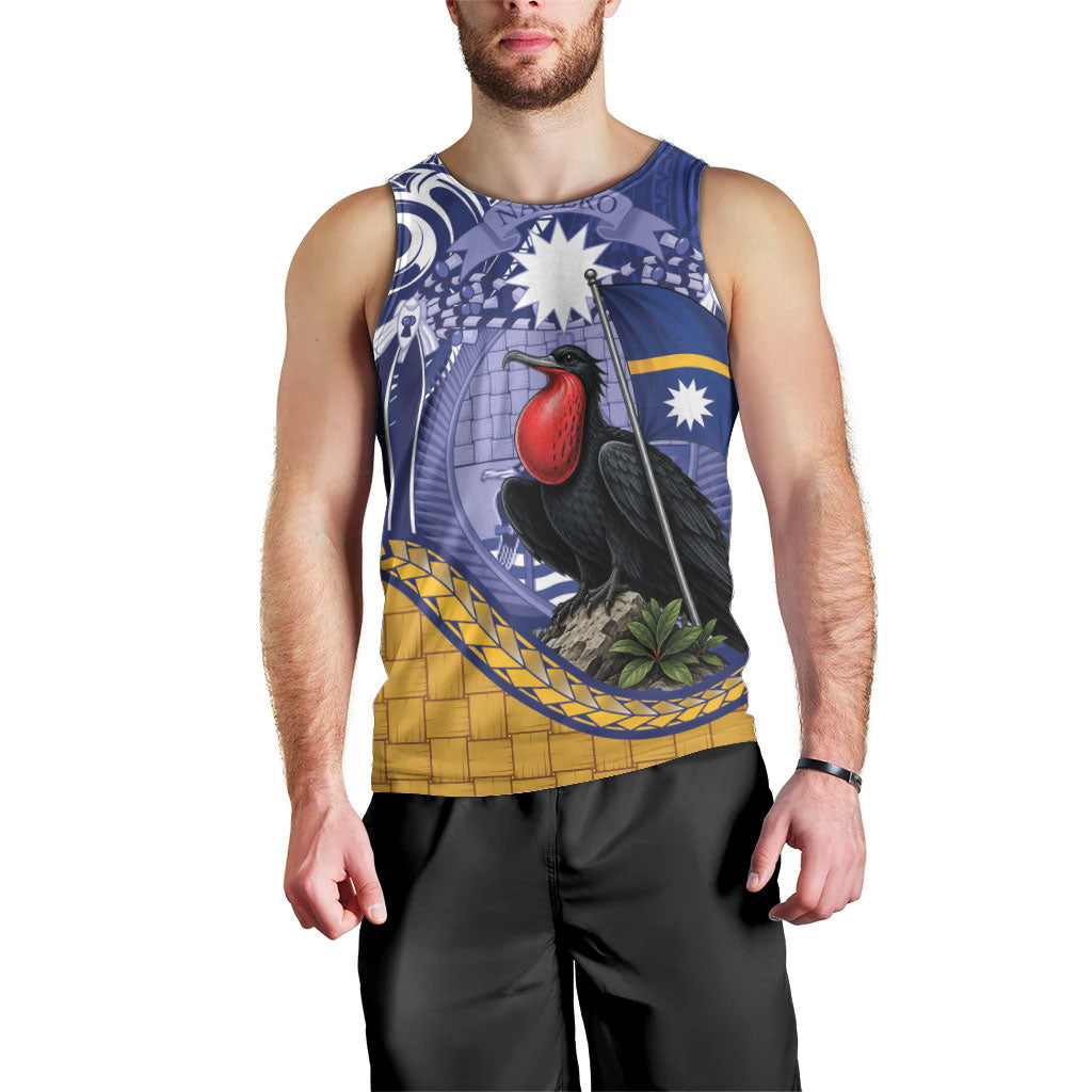 Magnificent Frigatebird Nauru Men Tank Top Pandanus Weaving Polynesian Pattern