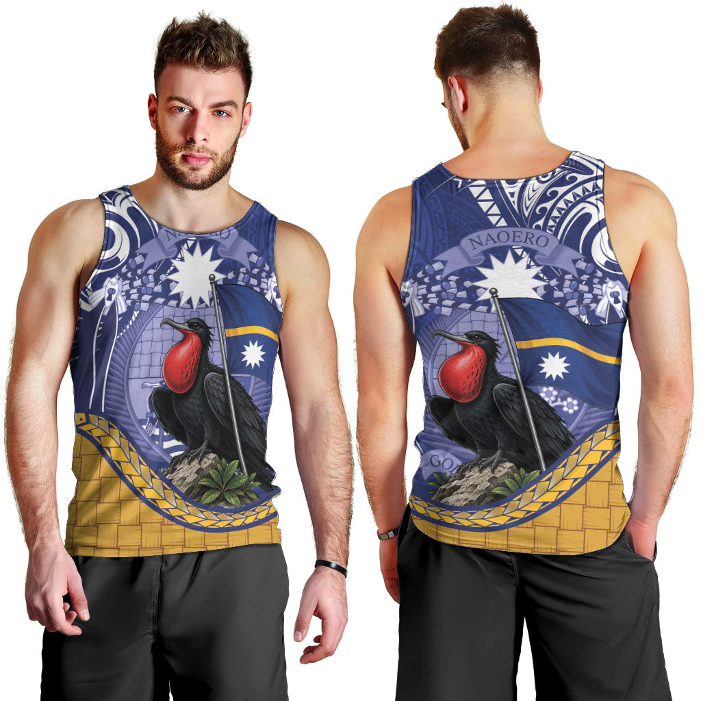 Magnificent Frigatebird Nauru Men Tank Top Pandanus Weaving Polynesian Pattern