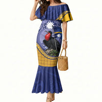 Magnificent Frigatebird Nauru Mermaid Dress Pandanus Weaving Polynesian Pattern