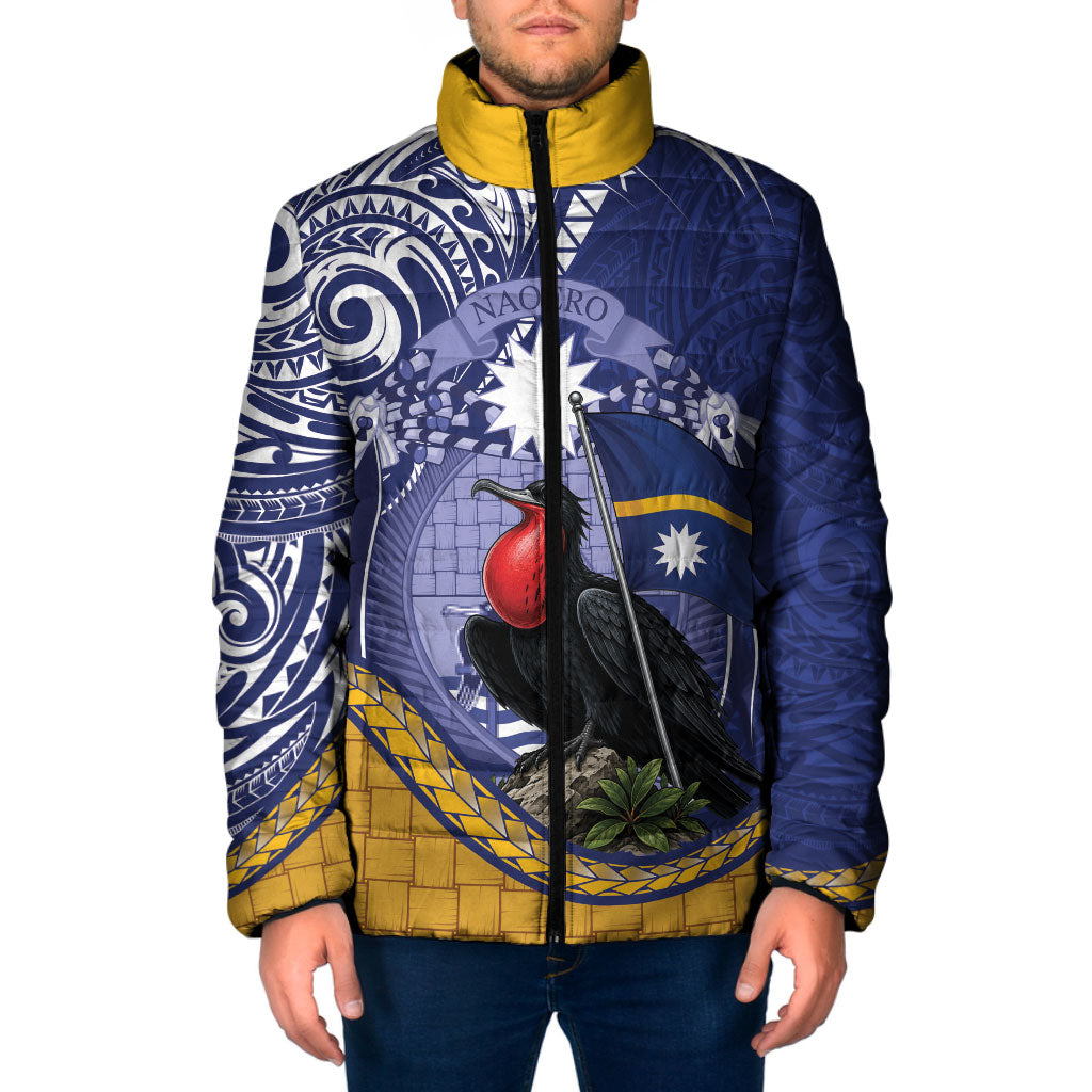 Magnificent Frigatebird Nauru Padded Jacket Pandanus Weaving Polynesian Pattern