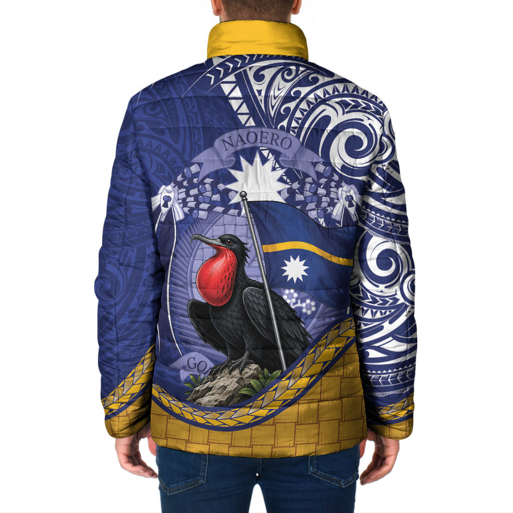 Magnificent Frigatebird Nauru Padded Jacket Pandanus Weaving Polynesian Pattern