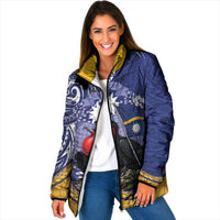 Magnificent Frigatebird Nauru Padded Jacket Pandanus Weaving Polynesian Pattern