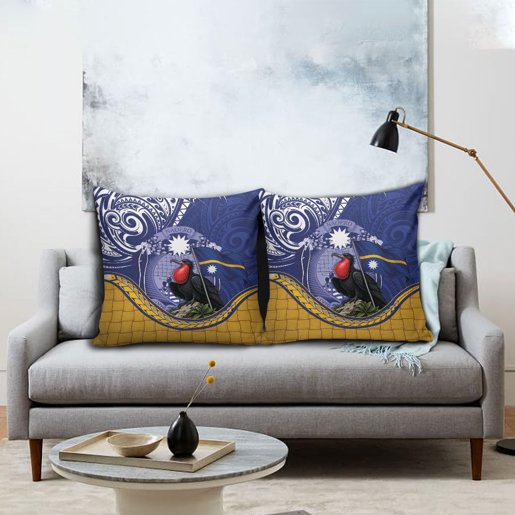 Magnificent Frigatebird Nauru Pillow Cover Pandanus Weaving Polynesian Pattern