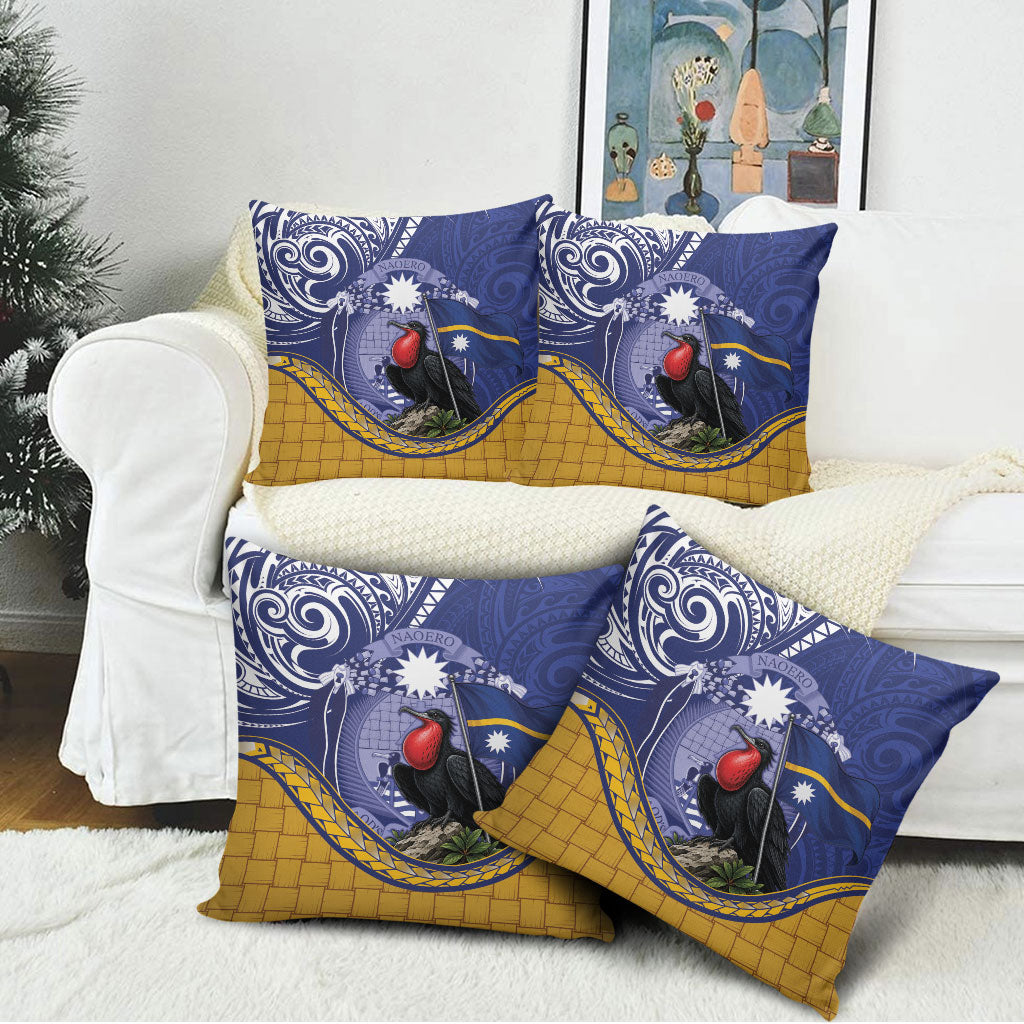 Magnificent Frigatebird Nauru Pillow Cover Pandanus Weaving Polynesian Pattern