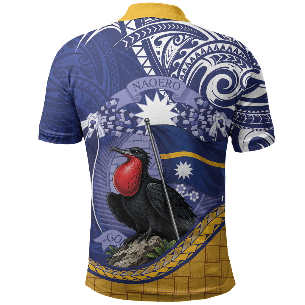 Magnificent Frigatebird Nauru Polo Shirt Pandanus Weaving Polynesian Pattern