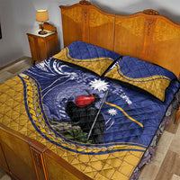 Magnificent Frigatebird Nauru Quilt Bed Set Pandanus Weaving Polynesian Pattern