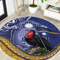 Magnificent Frigatebird Nauru Round Carpet Pandanus Weaving Polynesian Pattern