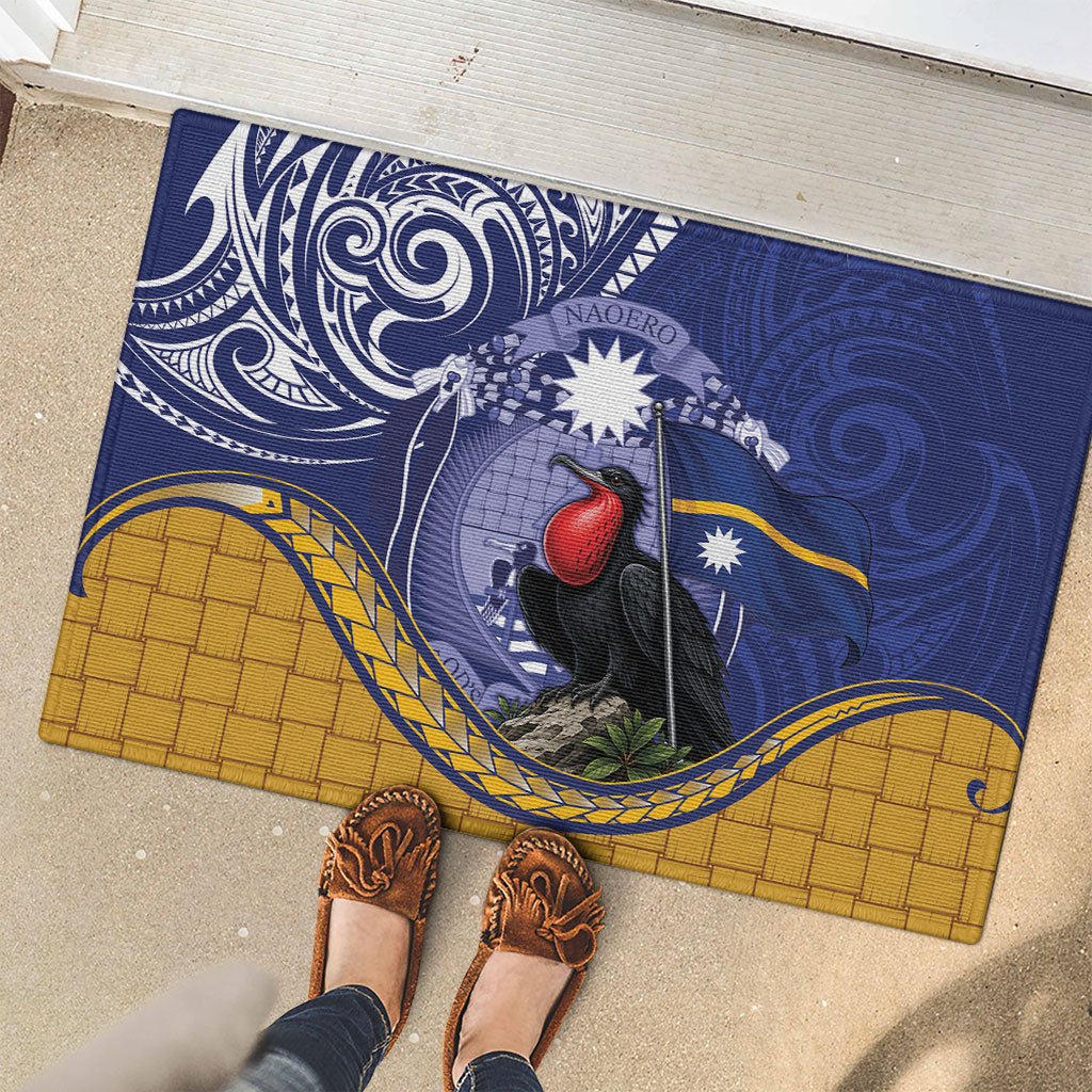 Magnificent Frigatebird Nauru Rubber Doormat Pandanus Weaving Polynesian Pattern
