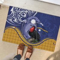 Magnificent Frigatebird Nauru Rubber Doormat Pandanus Weaving Polynesian Pattern