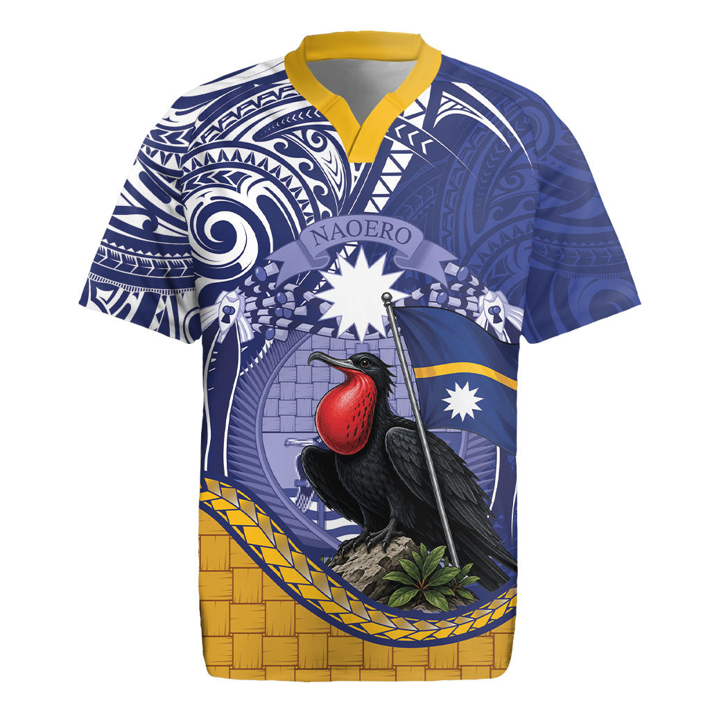 Magnificent Frigatebird Nauru Rugby Jersey Pandanus Weaving Polynesian Pattern