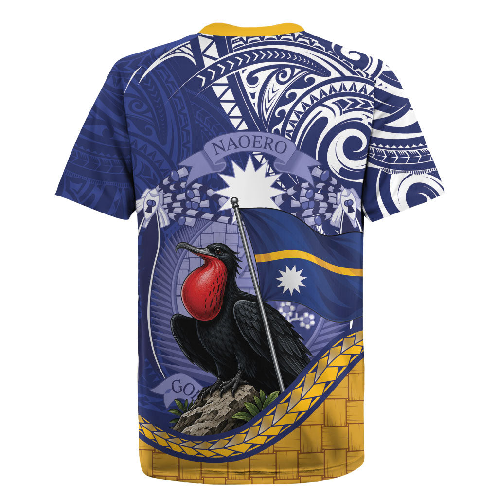 Magnificent Frigatebird Nauru Rugby Jersey Pandanus Weaving Polynesian Pattern