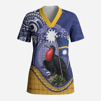 Magnificent Frigatebird Nauru Scrub Top Pandanus Weaving Polynesian Pattern