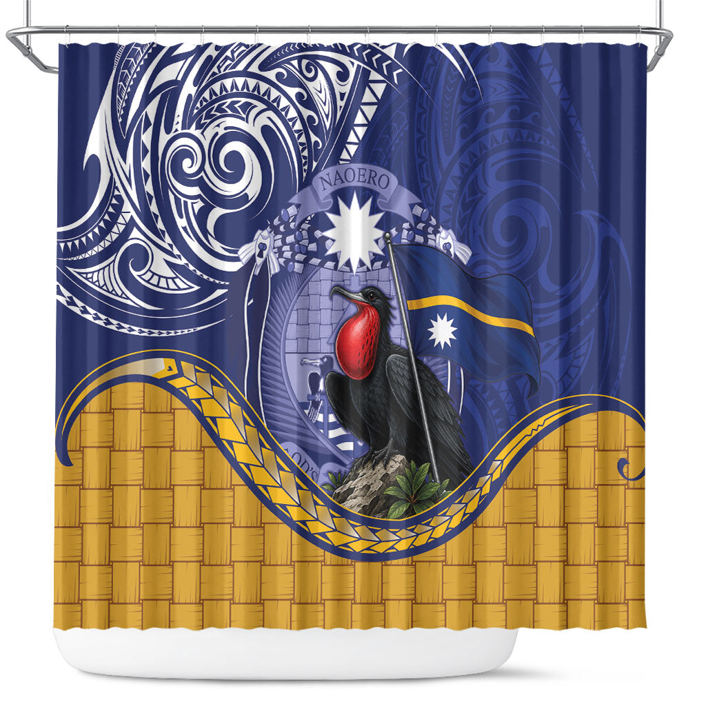 Magnificent Frigatebird Nauru Shower Curtain Pandanus Weaving Polynesian Pattern
