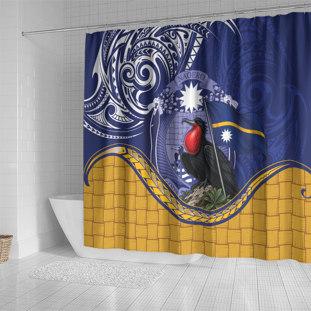 Magnificent Frigatebird Nauru Shower Curtain Pandanus Weaving Polynesian Pattern