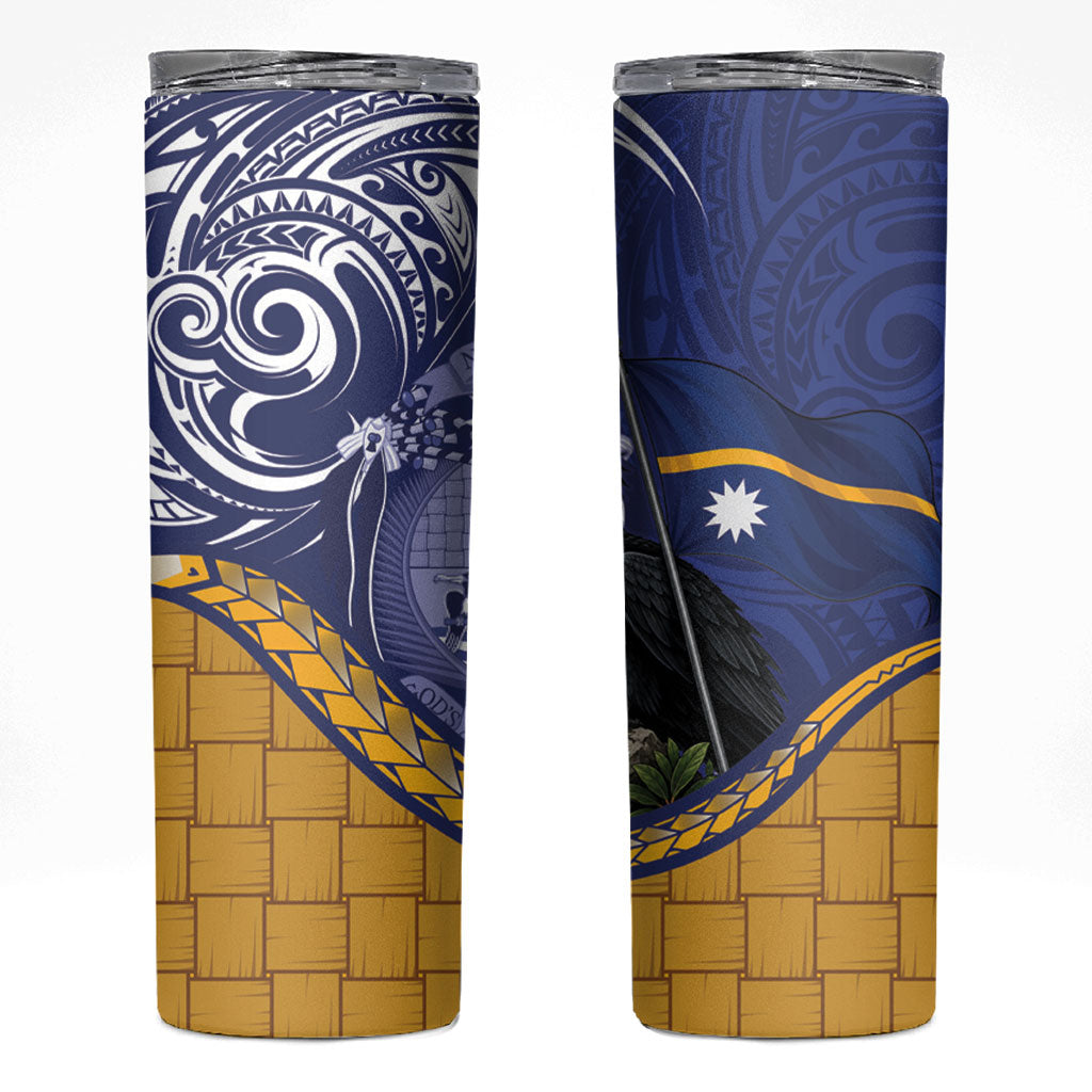 Magnificent Frigatebird Nauru Skinny Tumbler Pandanus Weaving Polynesian Pattern