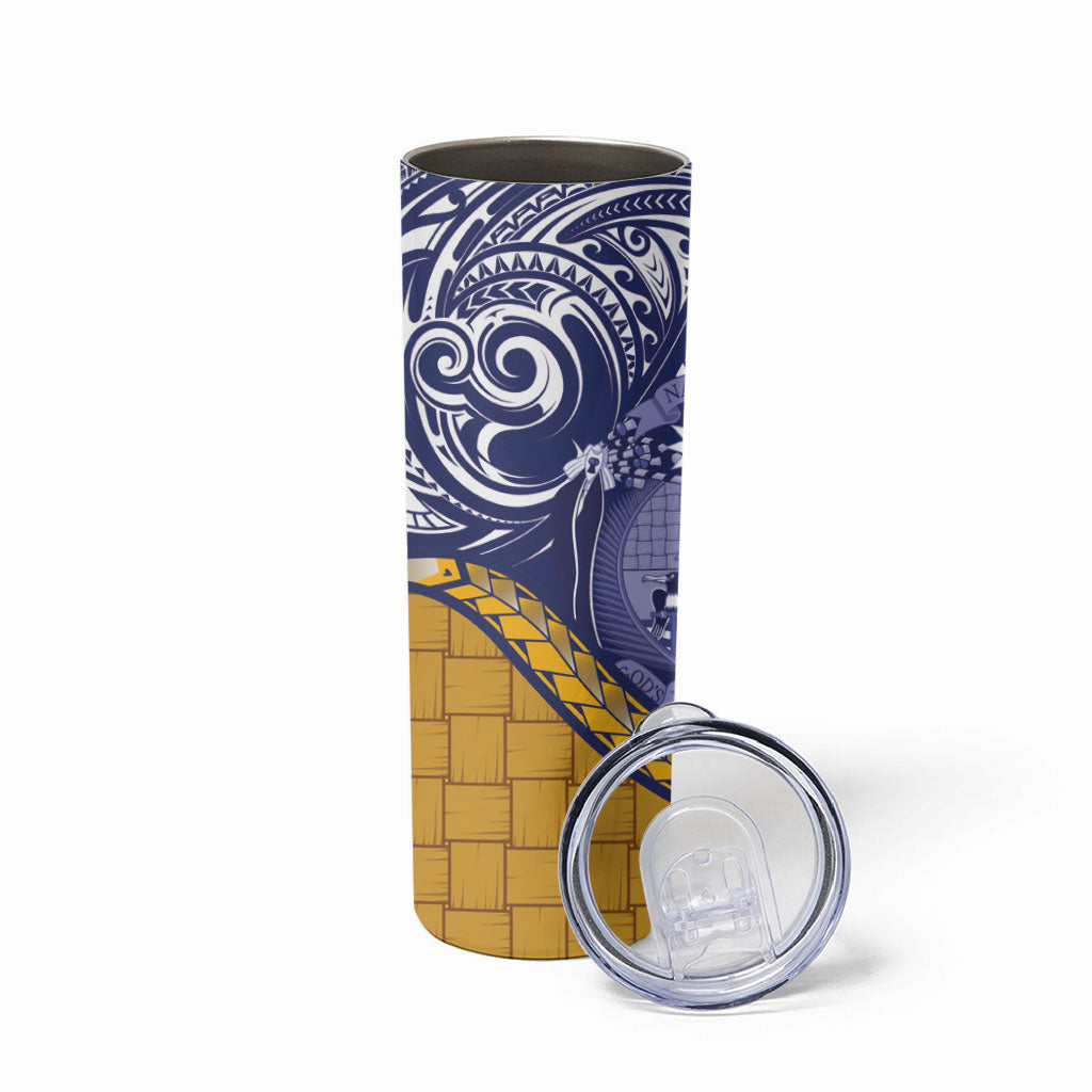 Magnificent Frigatebird Nauru Skinny Tumbler Pandanus Weaving Polynesian Pattern