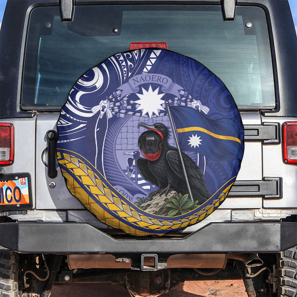 Magnificent Frigatebird Nauru Spare Tire Cover Pandanus Weaving Polynesian Pattern