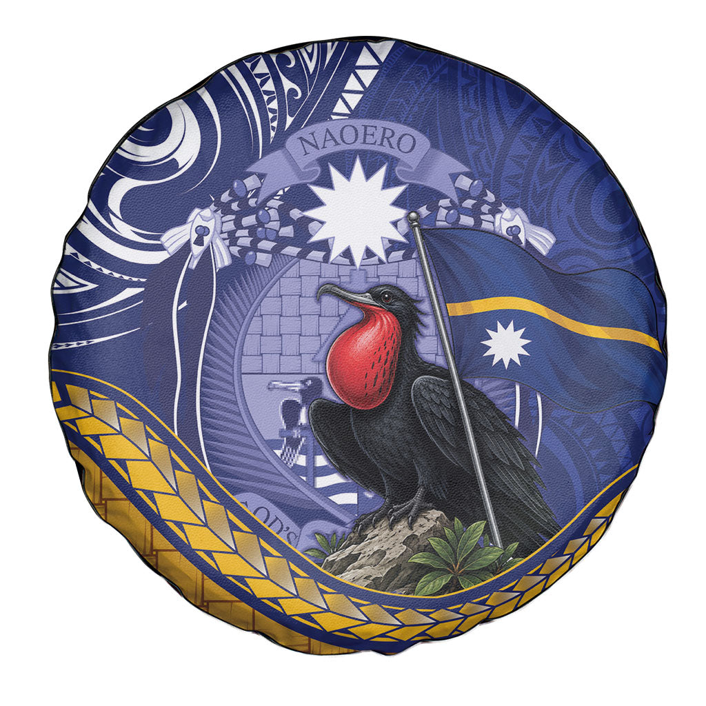 Magnificent Frigatebird Nauru Spare Tire Cover Pandanus Weaving Polynesian Pattern