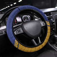 Magnificent Frigatebird Nauru Steering Wheel Cover Pandanus Weaving Polynesian Pattern