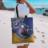 Magnificent Frigatebird Nauru Tote Bag Pandanus Weaving Polynesian Pattern