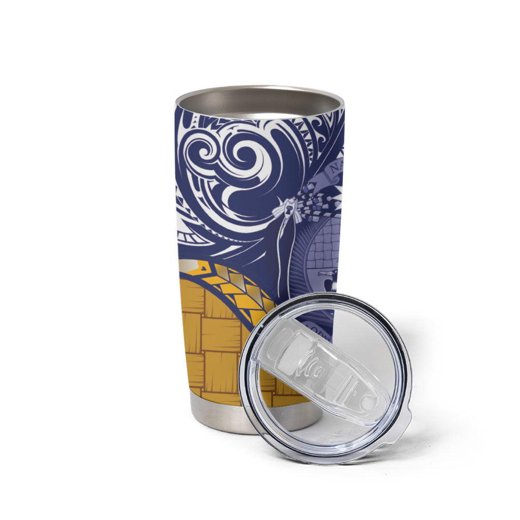 Magnificent Frigatebird Nauru Tumbler Cup Pandanus Weaving Polynesian Pattern