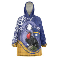 Magnificent Frigatebird Nauru Wearable Blanket Hoodie Pandanus Weaving Polynesian Pattern