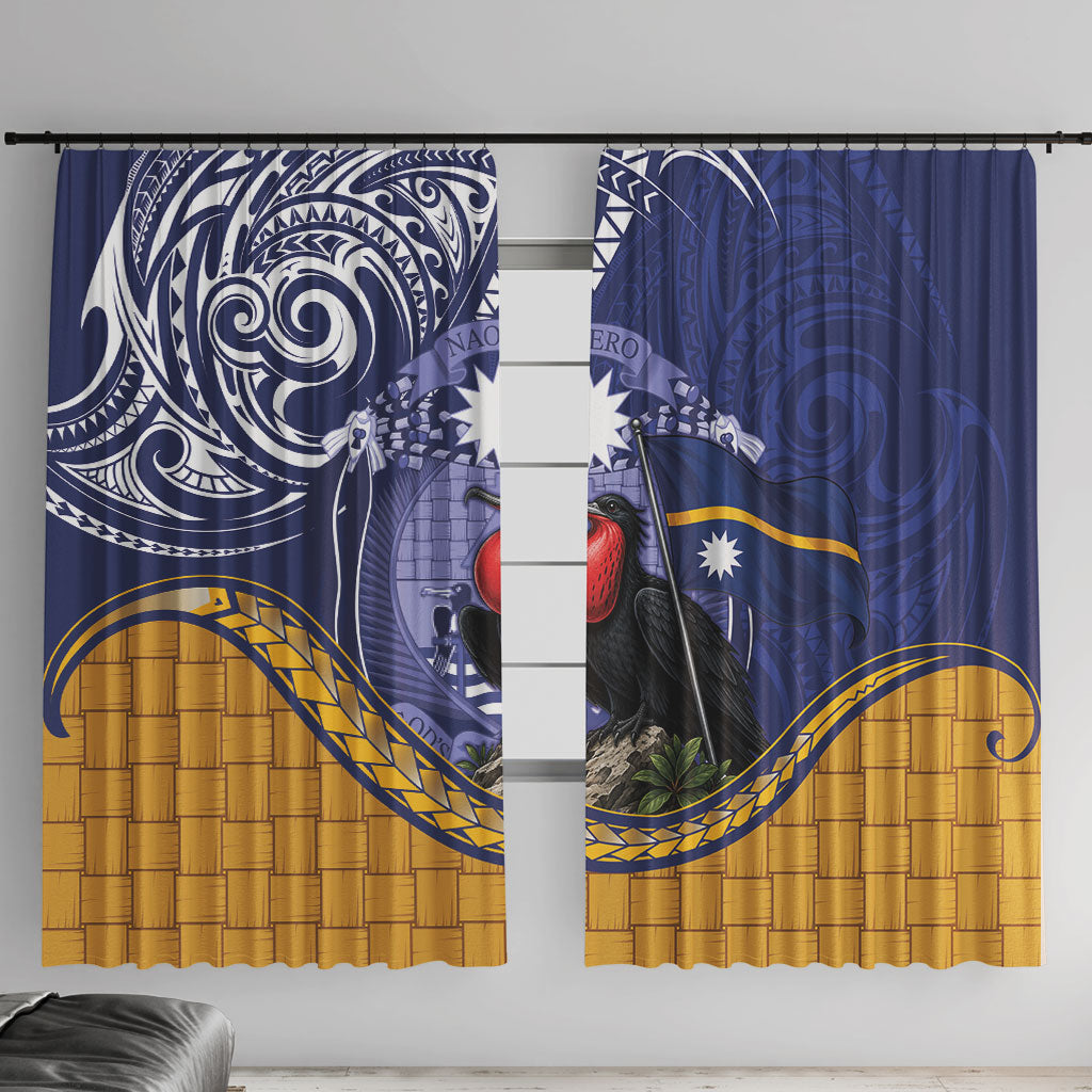 Magnificent Frigatebird Nauru Window Curtain Pandanus Weaving Polynesian Pattern