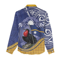 Magnificent Frigatebird Nauru Women Casual Shirt Pandanus Weaving Polynesian Pattern