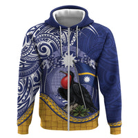 Magnificent Frigatebird Nauru Zip Hoodie Pandanus Weaving Polynesian Pattern