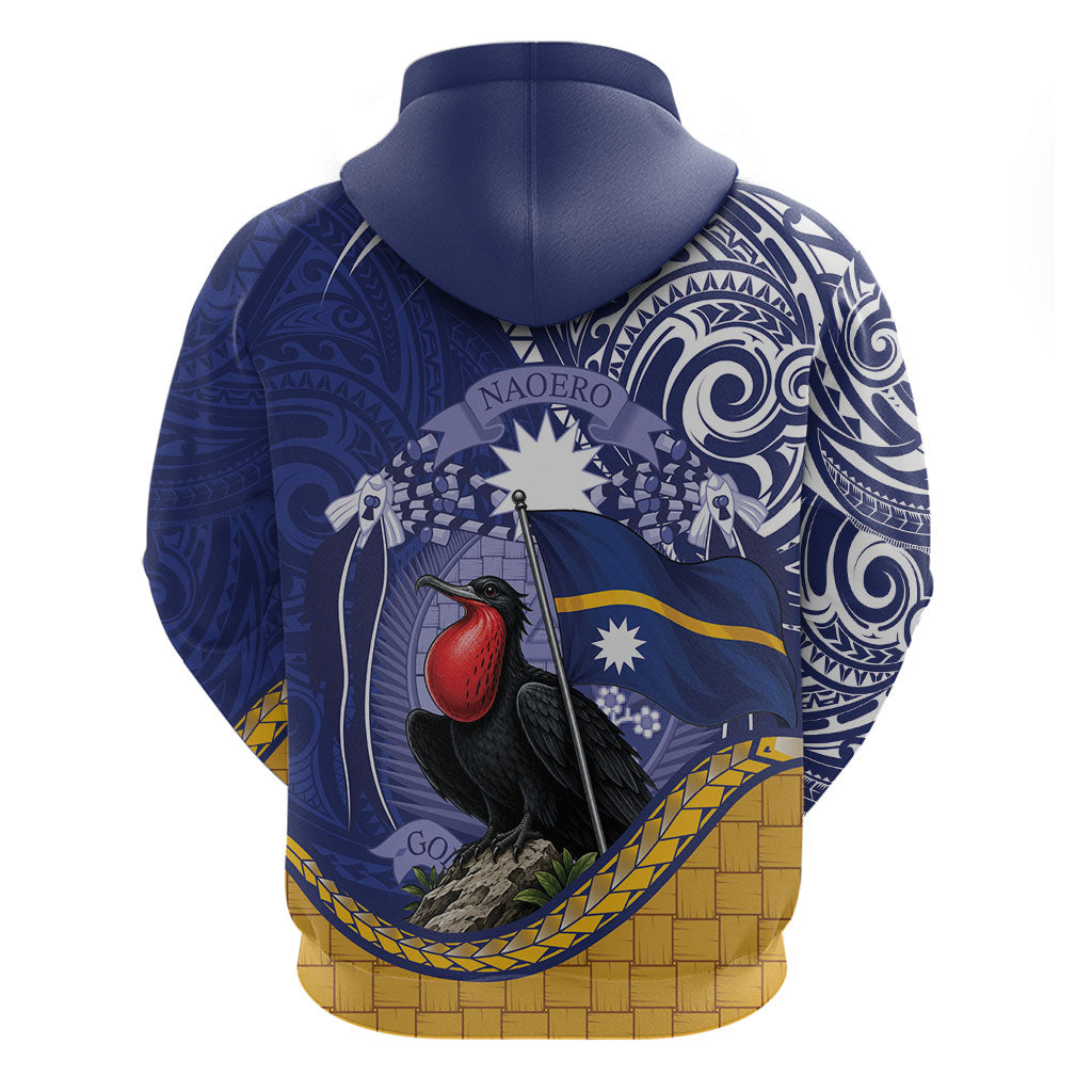 Magnificent Frigatebird Nauru Zip Hoodie Pandanus Weaving Polynesian Pattern