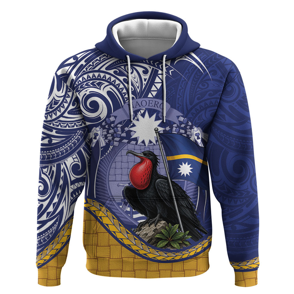 Magnificent Frigatebird Nauru Zip Hoodie Pandanus Weaving Polynesian Pattern